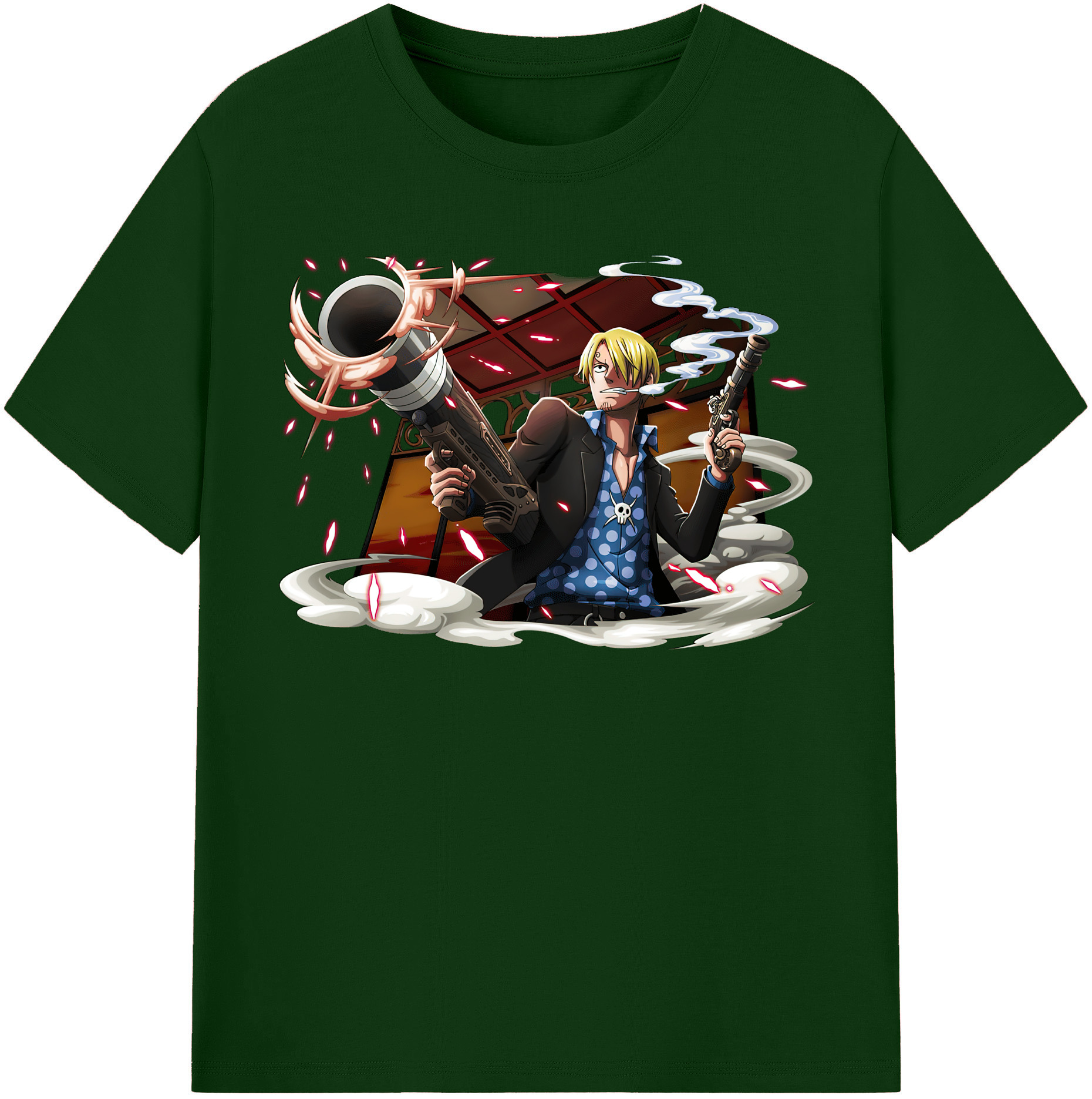 ワンピース サンジ ONE PIECE Sanji 綿100％半袖Tシャツ（フロントプリント）
